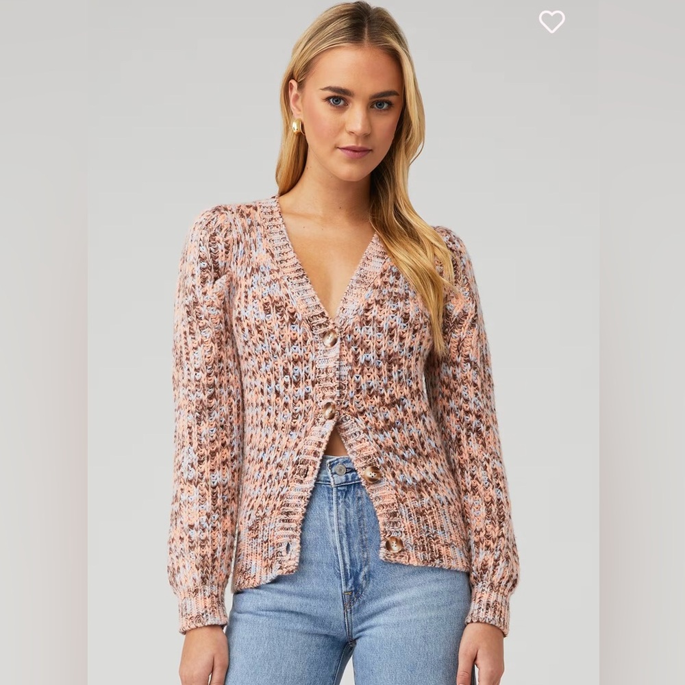 ASTR Gramercy Cardigan in Blue Peach Multi